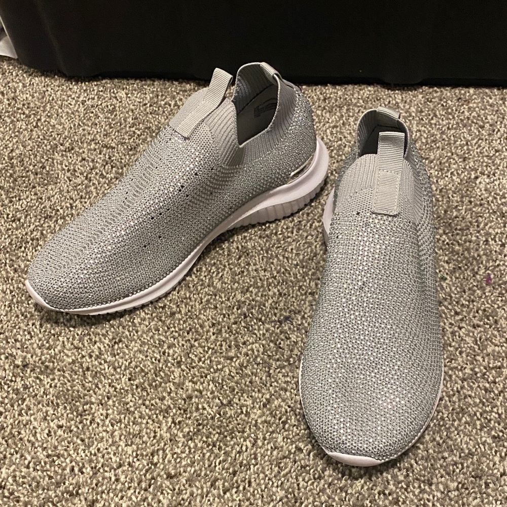 Anne Klein Gray Athletic Slip-On Shoes